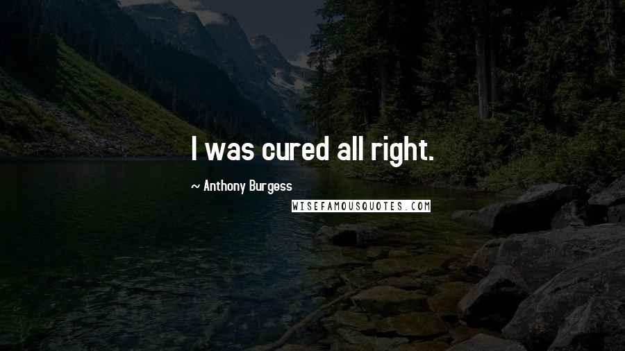 Anthony Burgess Quotes: I was cured all right.