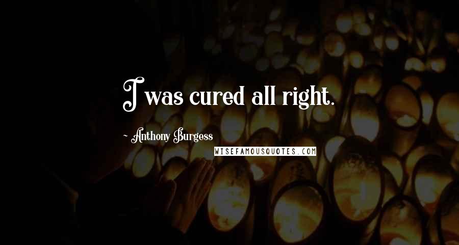 Anthony Burgess Quotes: I was cured all right.