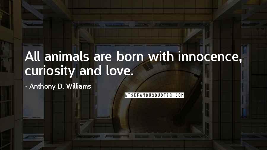 Anthony D. Williams Quotes: All animals are born with innocence, curiosity and love.