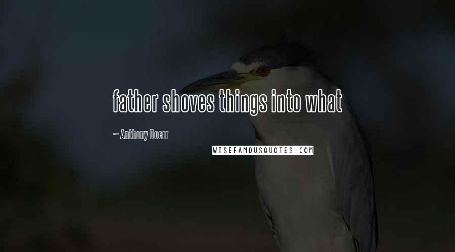 Anthony Doerr Quotes: father shoves things into what