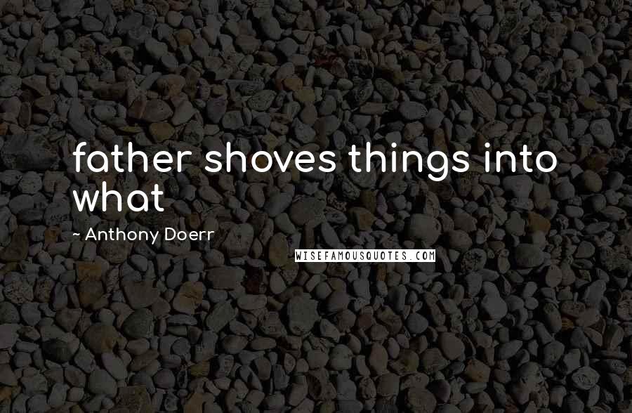 Anthony Doerr Quotes: father shoves things into what