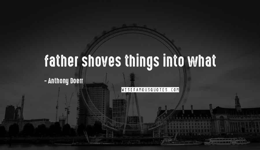 Anthony Doerr Quotes: father shoves things into what