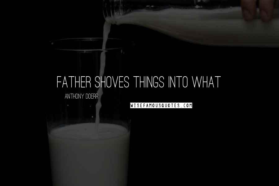 Anthony Doerr Quotes: father shoves things into what