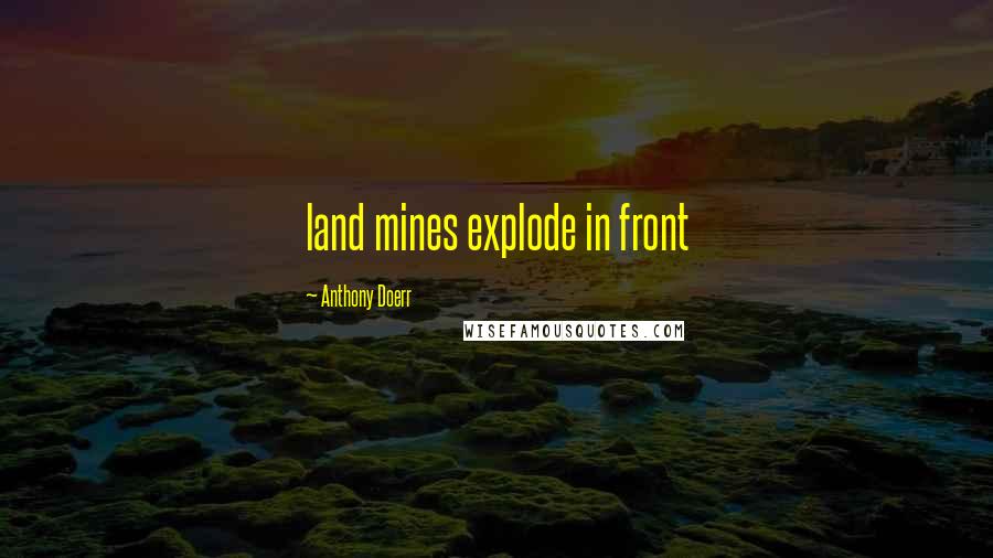 Anthony Doerr Quotes: land mines explode in front