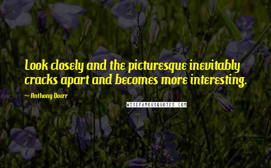 Anthony Doerr Quotes: Look closely and the picturesque inevitably cracks apart and becomes more interesting.