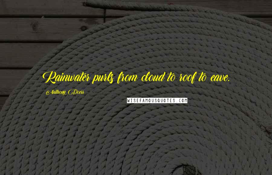 Anthony Doerr Quotes: Rainwater purls from cloud to roof to eave.