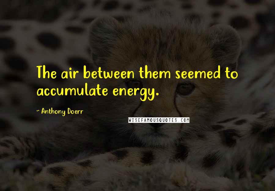 Anthony Doerr Quotes: The air between them seemed to accumulate energy.