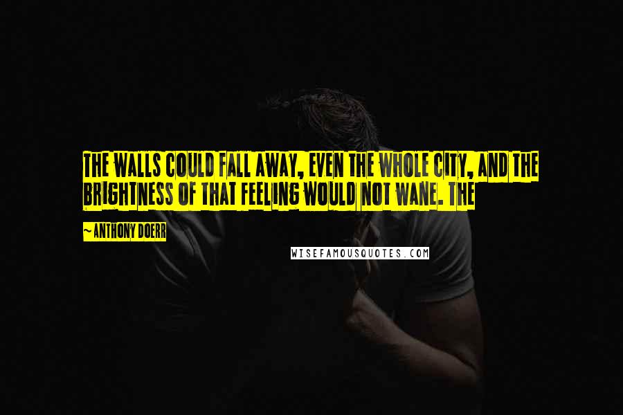 Anthony Doerr Quotes: The walls could fall away, even the whole city, and the brightness of that feeling would not wane. The