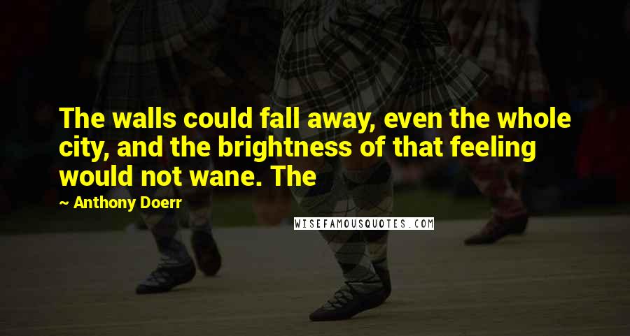 Anthony Doerr Quotes: The walls could fall away, even the whole city, and the brightness of that feeling would not wane. The