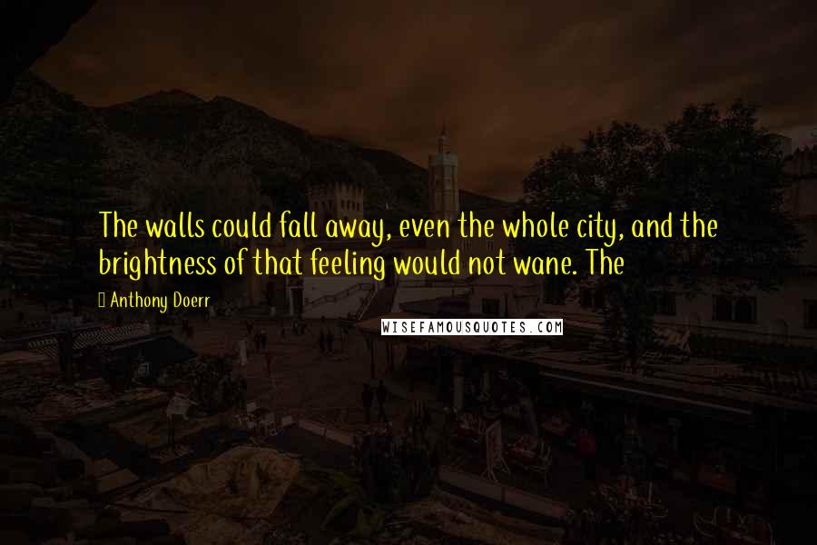 Anthony Doerr Quotes: The walls could fall away, even the whole city, and the brightness of that feeling would not wane. The