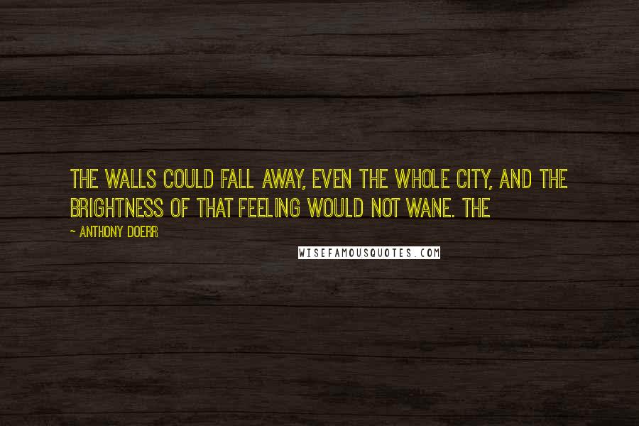 Anthony Doerr Quotes: The walls could fall away, even the whole city, and the brightness of that feeling would not wane. The