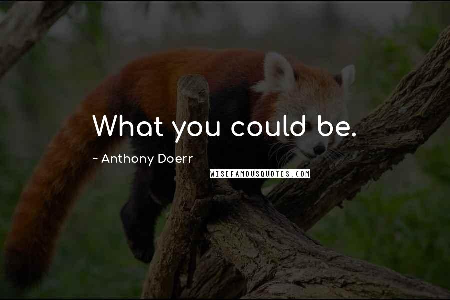 Anthony Doerr Quotes: What you could be.