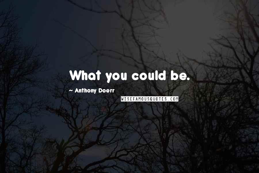 Anthony Doerr Quotes: What you could be.