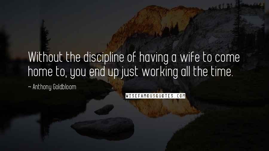 Anthony Goldbloom Quotes: Without the discipline of having a wife to come home to, you end up just working all the time.