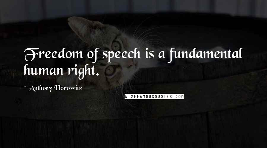 Anthony Horowitz Quotes: Freedom of speech is a fundamental human right.