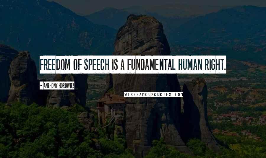 Anthony Horowitz Quotes: Freedom of speech is a fundamental human right.