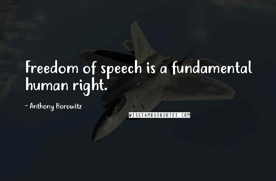 Anthony Horowitz Quotes: Freedom of speech is a fundamental human right.