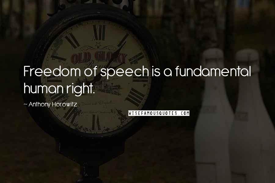 Anthony Horowitz Quotes: Freedom of speech is a fundamental human right.