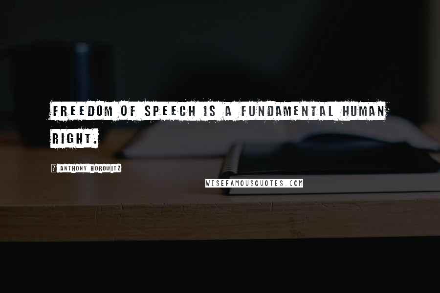 Anthony Horowitz Quotes: Freedom of speech is a fundamental human right.