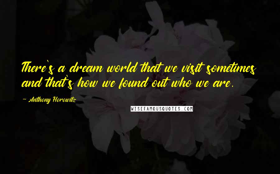 Anthony Horowitz Quotes: There's a dream world that we visit sometimes and that's how we found out who we are.