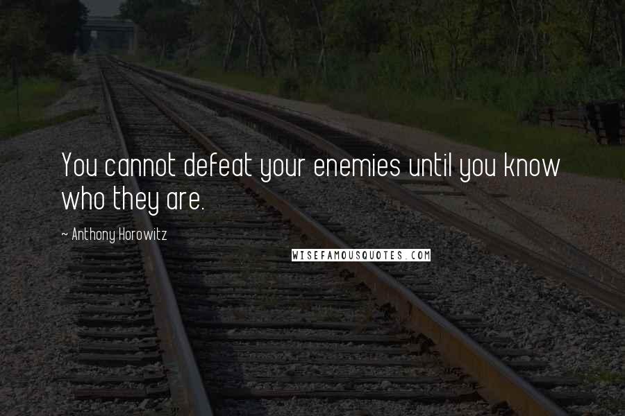 Anthony Horowitz Quotes: You cannot defeat your enemies until you know who they are.