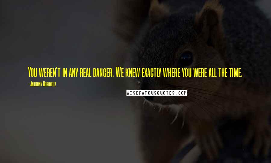 Anthony Horowitz Quotes: You weren't in any real danger. We knew exactly where you were all the time.