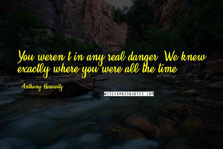 Anthony Horowitz Quotes: You weren't in any real danger. We knew exactly where you were all the time.