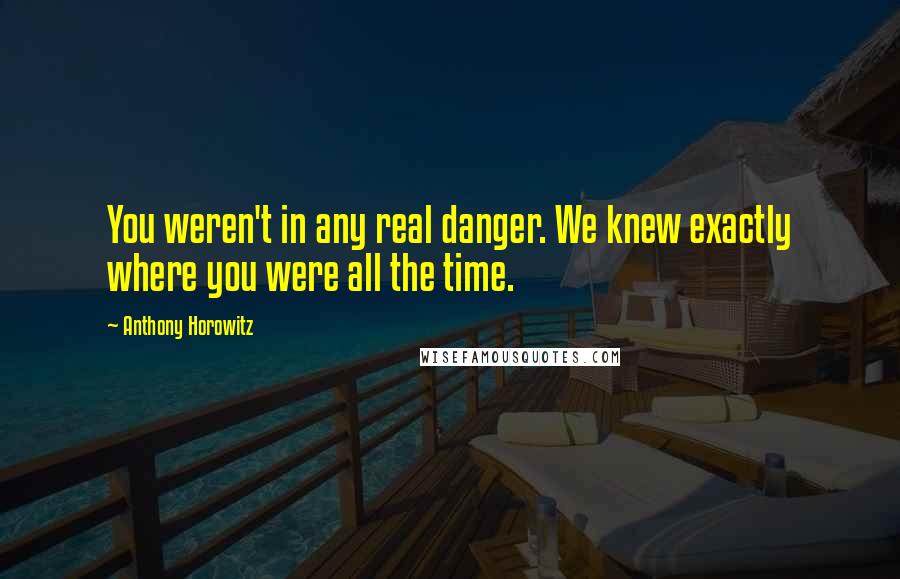 Anthony Horowitz Quotes: You weren't in any real danger. We knew exactly where you were all the time.