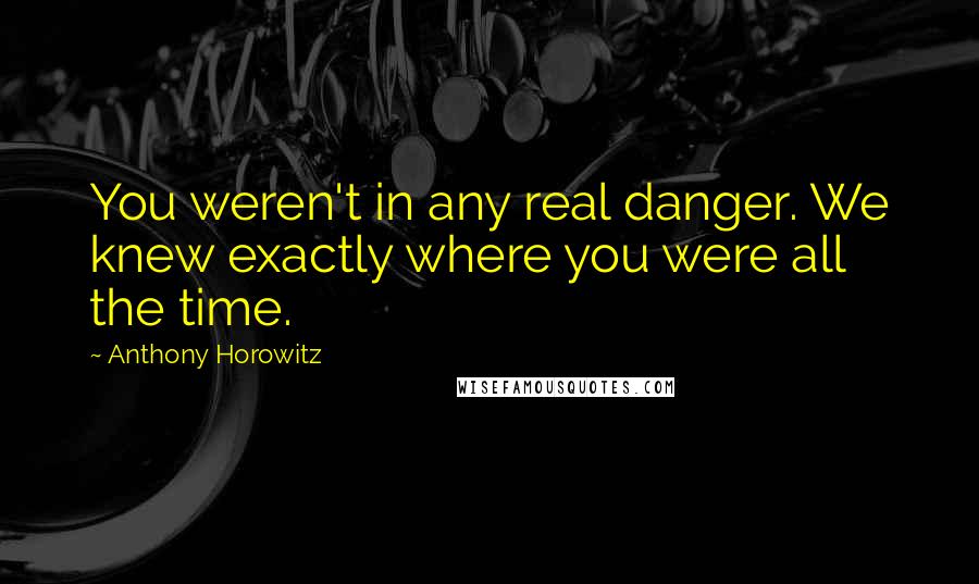 Anthony Horowitz Quotes: You weren't in any real danger. We knew exactly where you were all the time.