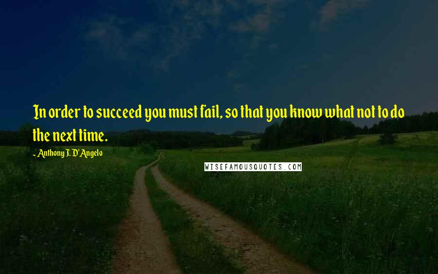 Anthony J. D'Angelo Quotes: In order to succeed you must fail, so that you know what not to do the next time.