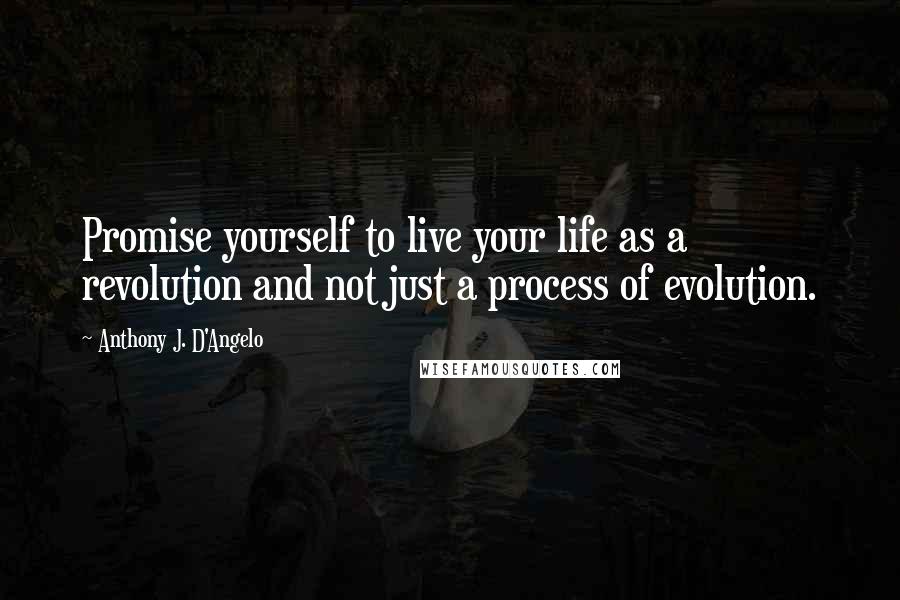 Anthony J. D'Angelo Quotes: Promise yourself to live your life as a revolution and not just a process of evolution.