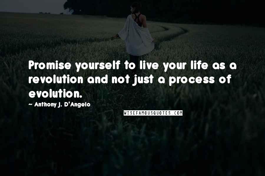 Anthony J. D'Angelo Quotes: Promise yourself to live your life as a revolution and not just a process of evolution.