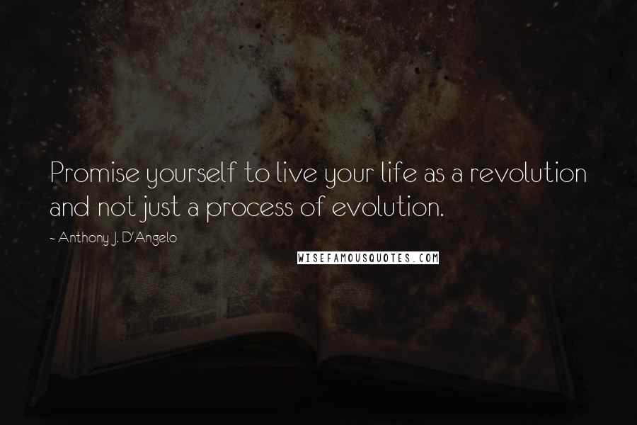 Anthony J. D'Angelo Quotes: Promise yourself to live your life as a revolution and not just a process of evolution.