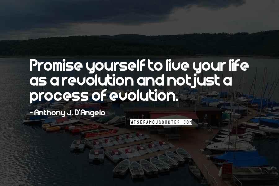 Anthony J. D'Angelo Quotes: Promise yourself to live your life as a revolution and not just a process of evolution.