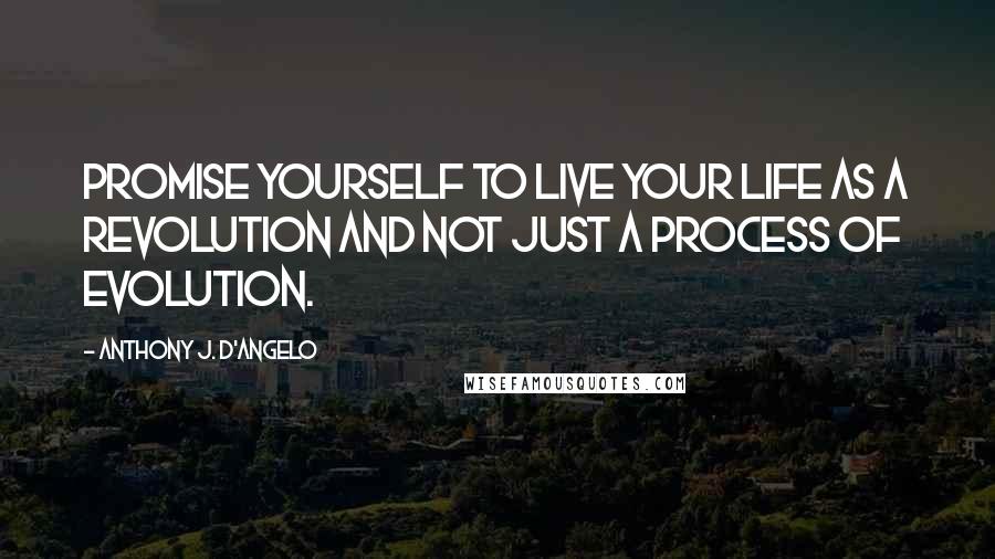 Anthony J. D'Angelo Quotes: Promise yourself to live your life as a revolution and not just a process of evolution.