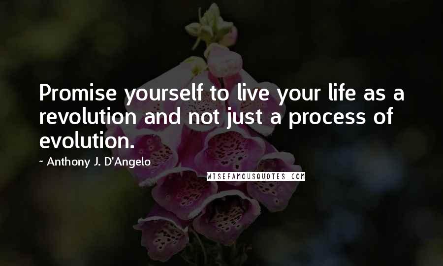 Anthony J. D'Angelo Quotes: Promise yourself to live your life as a revolution and not just a process of evolution.