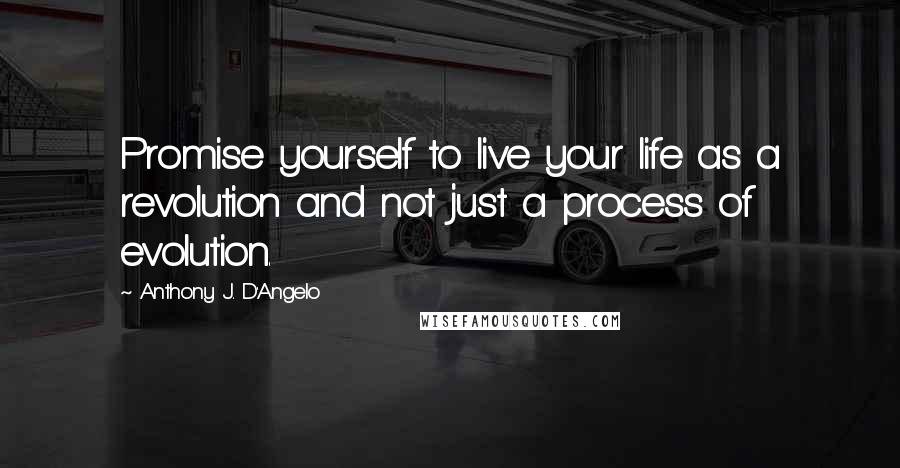 Anthony J. D'Angelo Quotes: Promise yourself to live your life as a revolution and not just a process of evolution.