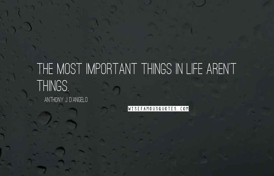 Anthony J. D'Angelo Quotes: The most important things in life aren't things.