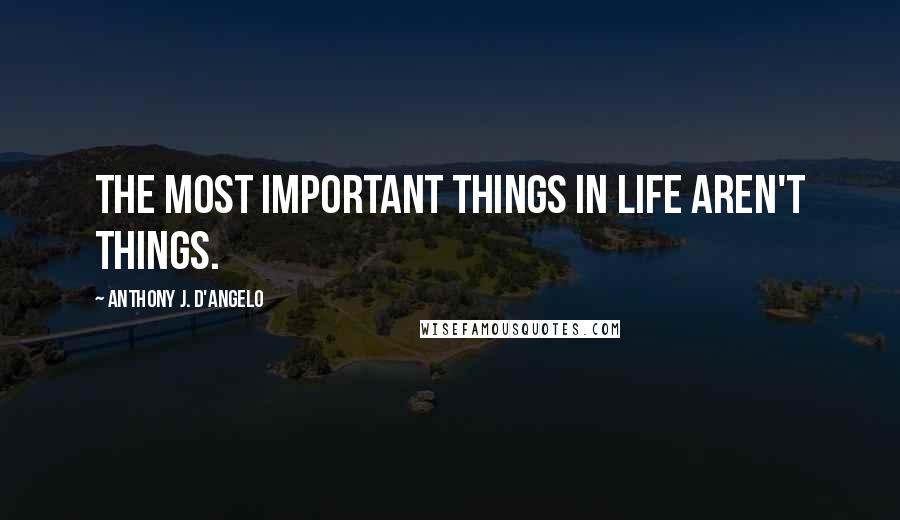 Anthony J. D'Angelo Quotes: The most important things in life aren't things.