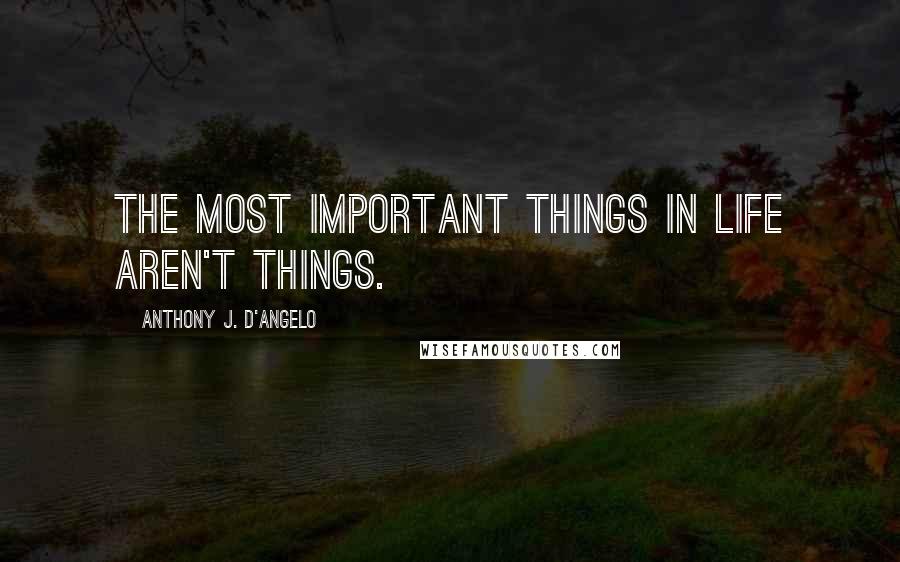 Anthony J. D'Angelo Quotes: The most important things in life aren't things.