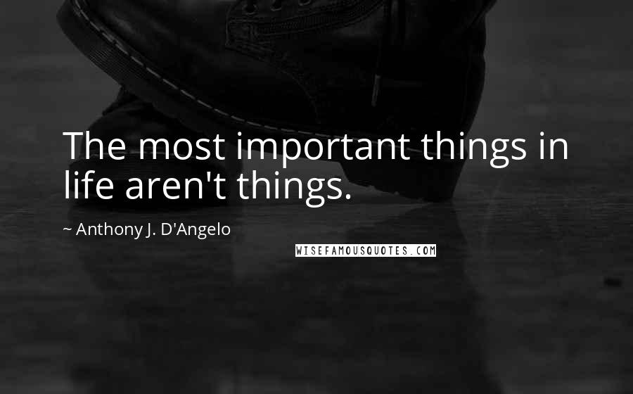 Anthony J. D'Angelo Quotes: The most important things in life aren't things.