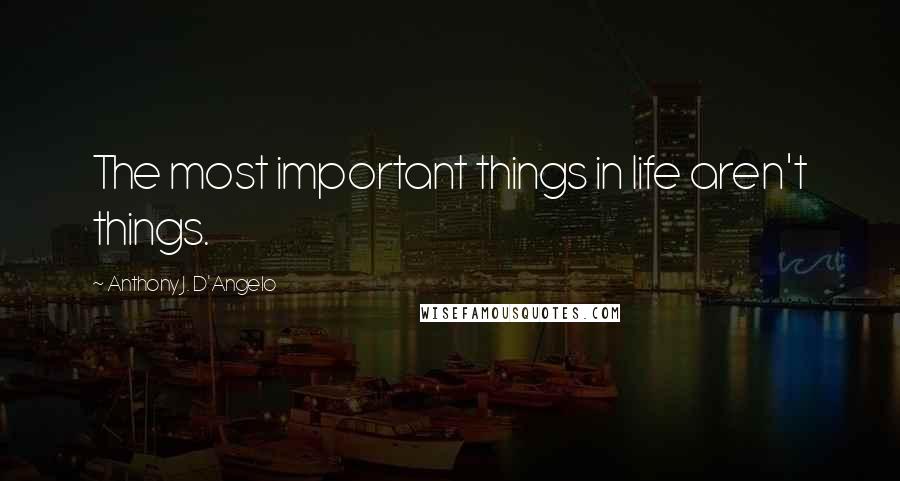 Anthony J. D'Angelo Quotes: The most important things in life aren't things.