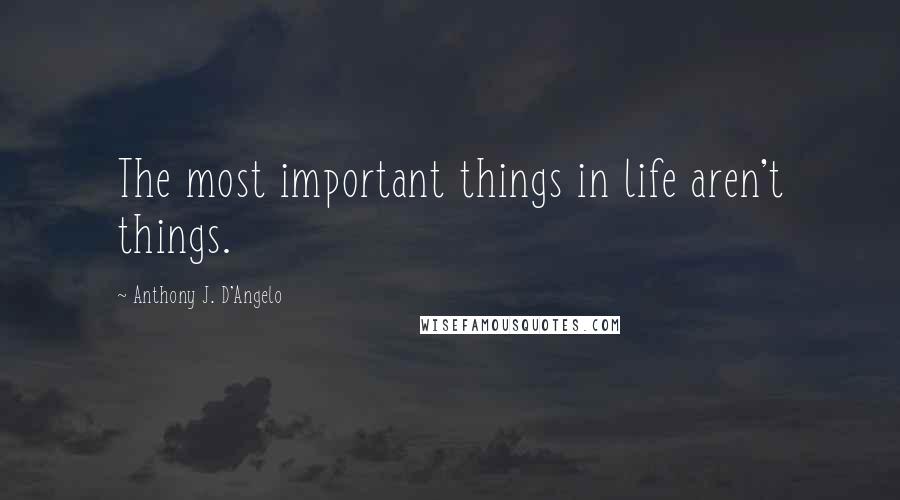 Anthony J. D'Angelo Quotes: The most important things in life aren't things.