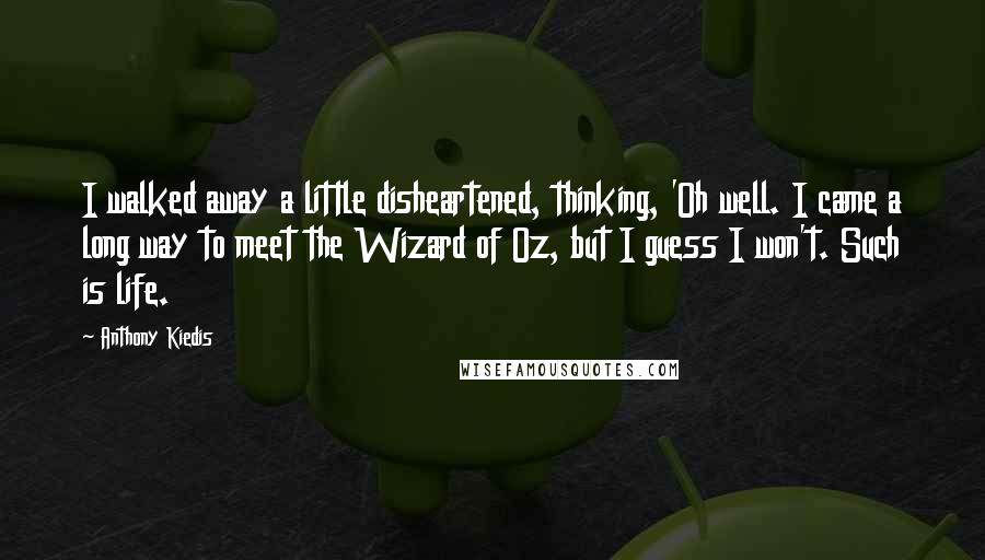 Anthony Kiedis Quotes: I walked away a little disheartened, thinking, 'Oh well. I came a long way to meet the Wizard of Oz, but I guess I won't. Such is life.