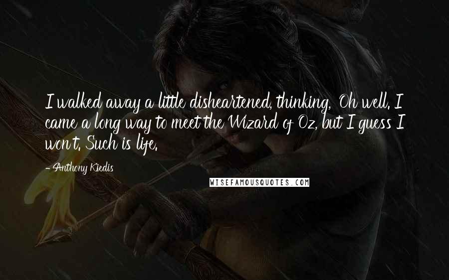 Anthony Kiedis Quotes: I walked away a little disheartened, thinking, 'Oh well. I came a long way to meet the Wizard of Oz, but I guess I won't. Such is life.