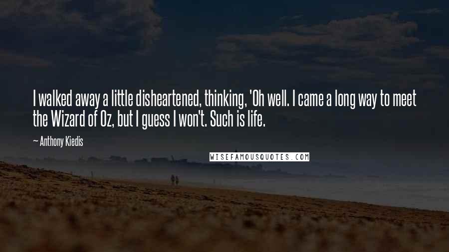 Anthony Kiedis Quotes: I walked away a little disheartened, thinking, 'Oh well. I came a long way to meet the Wizard of Oz, but I guess I won't. Such is life.