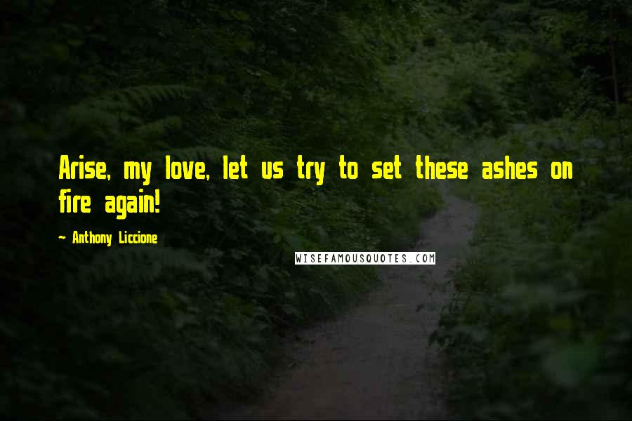 Anthony Liccione Quotes: Arise, my love, let us try to set these ashes on fire again!