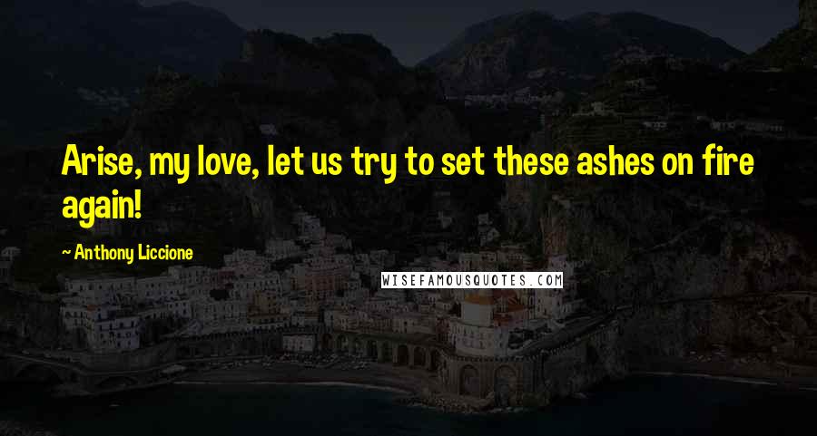 Anthony Liccione Quotes: Arise, my love, let us try to set these ashes on fire again!