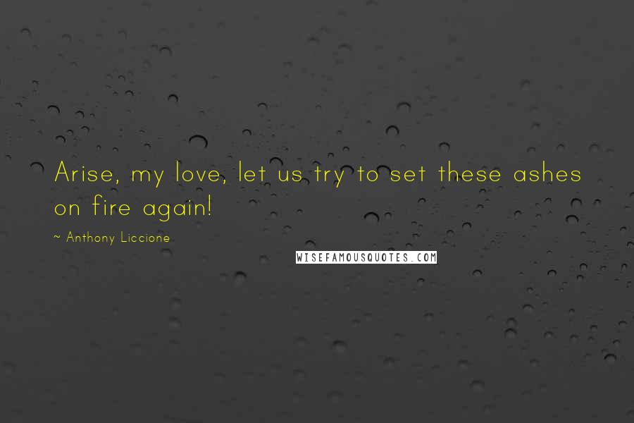 Anthony Liccione Quotes: Arise, my love, let us try to set these ashes on fire again!