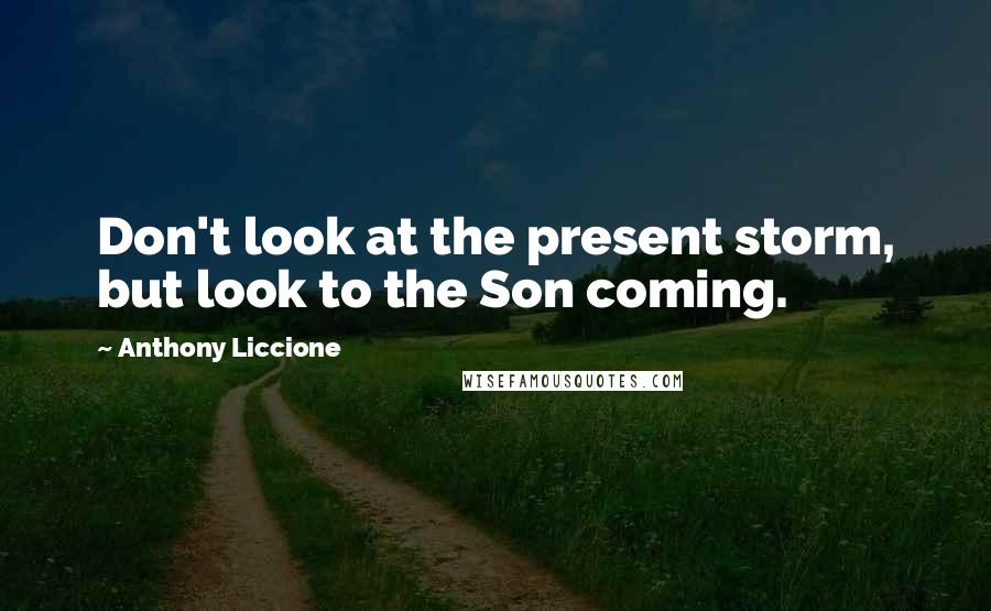 Anthony Liccione Quotes: Don't look at the present storm, but look to the Son coming.